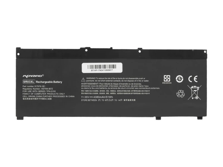 Movano Bateria SR03XL do HP Gaming 15 17 Omen 15-DC - 4380 mAh (51 Wh)
