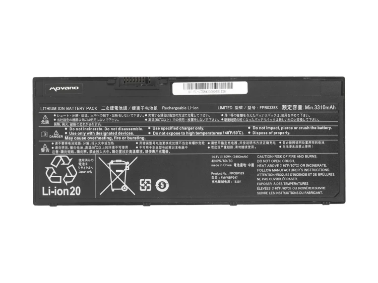 Movano Bateria FPB0338S do Fujitsu LifeBook U758 - 3490 mAh (50 Wh)