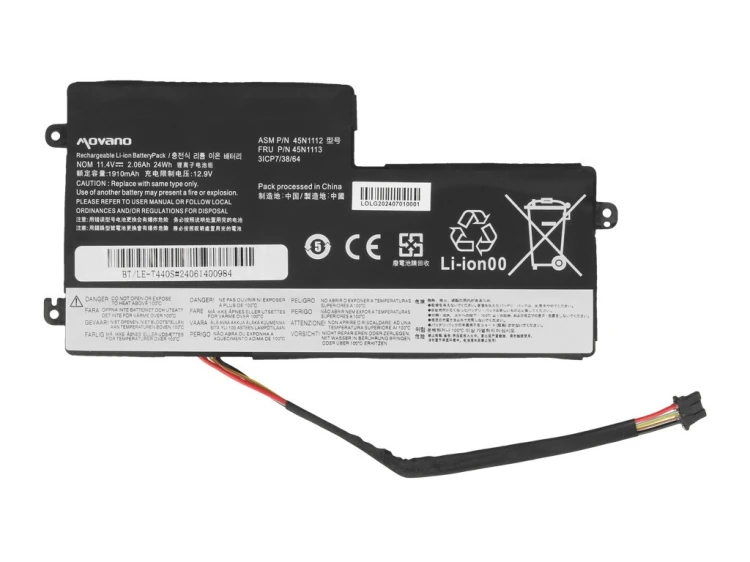 Movano Bateria 45N1108 do Lenovo ThinkPad T440 T440S X240 - 2060 mAh (24 Wh)