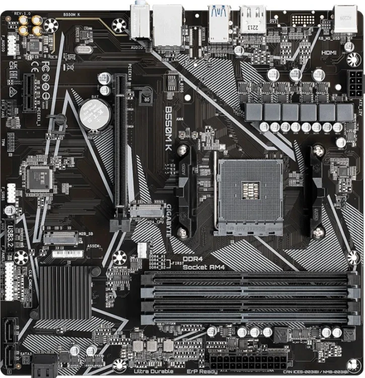 Gigabyte Płyta główna B550M K AM4 4DDR4 DP/HDMI mATX