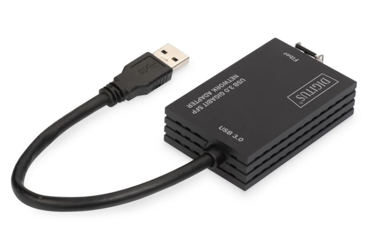 Digitus Karta sieciowa przewodowa USB 3.0 A do RJ45 Gigabit SFP Ethernet 1 Gbps Fiber Chipset RTL8153