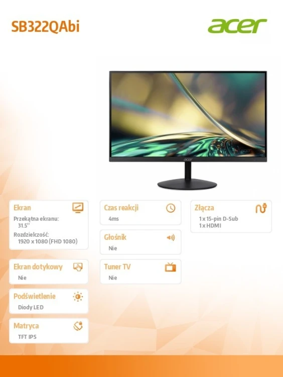 Acer Monitor 32 cale SB322QAbi