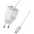 USAMS Ładowarka sieciowa JC Series CC264 30W GaN Fast Charge wbudowany kabel USB-C biała