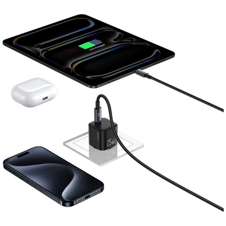 USAMS Ładowarka sieciowa JC Series CC289 25W GaN Fast Charger USB-C    czarna