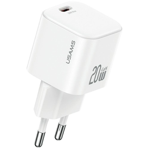 USAMS Ładowarka sieciowa JO Series CC260 20W USB-C + kabel USB-C/Lightning 1m biała