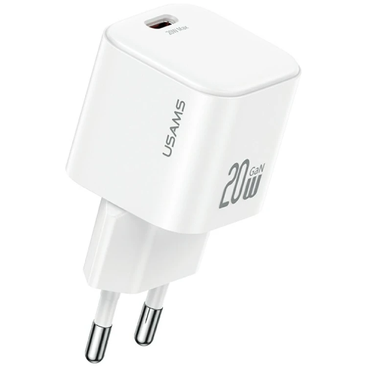 USAMS Ładowarka sieciowa JO Series CC260 20W USB-C + kabel USB-C/Lightning 1m biała