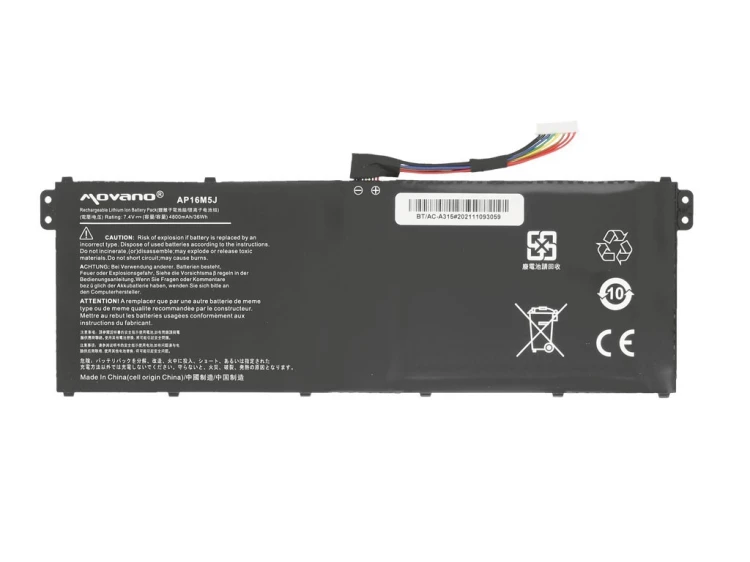 Movano Bateria AP16M5J do Acer Aspire 3 A314 A315 A317 - 4800 mAh (36 Wh)