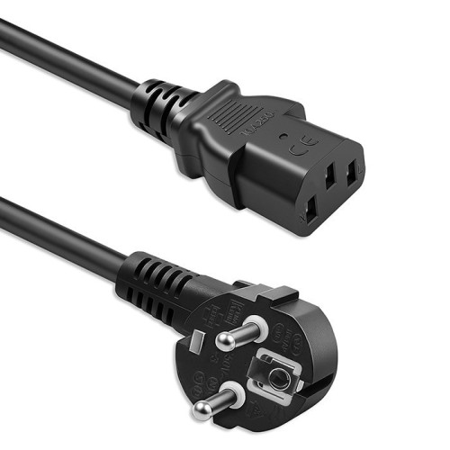 Qoltec Kabel zasilający | wtyczka kątowa SCHUKO CEE 7/7 (E/F) | IEC C13 | 3x1.0mm2 | Czysta miedź CU | 2m