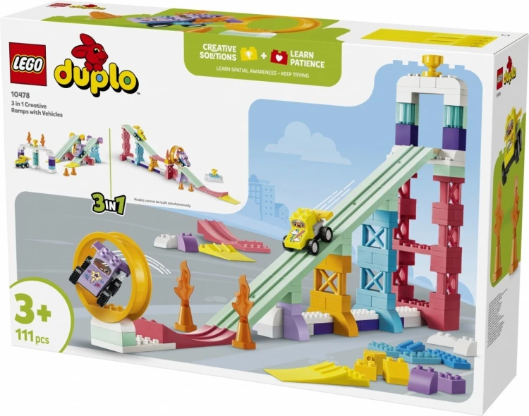LEGO Klocki DUPLO 10478 Kreatywne rampy 3 w 1 z pojazdami