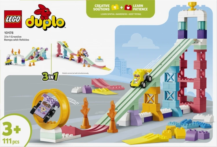 LEGO Klocki DUPLO 10478 Kreatywne rampy 3 w 1 z pojazdami