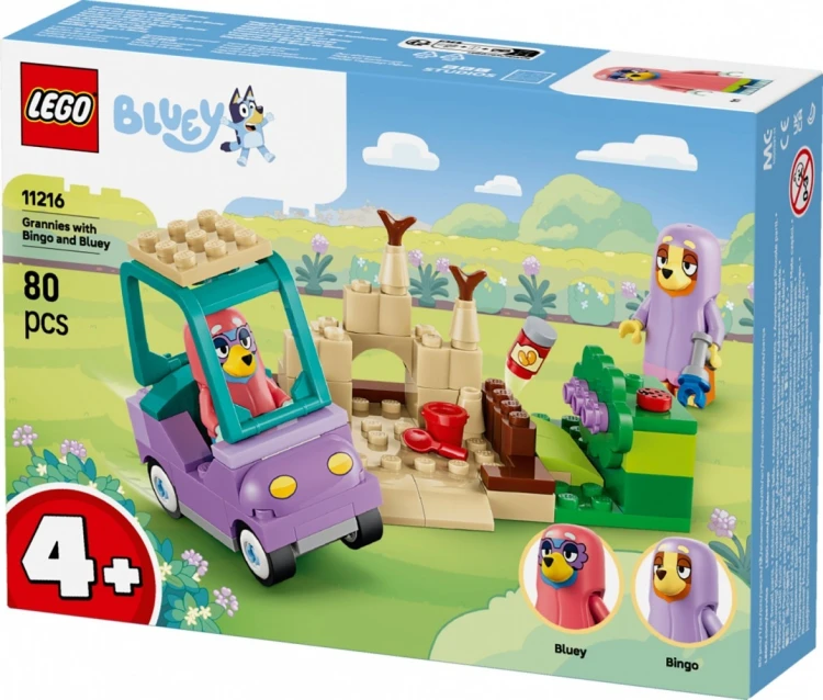 LEGO Klocki Bluey 11216 Babunie z Bingo i Blue