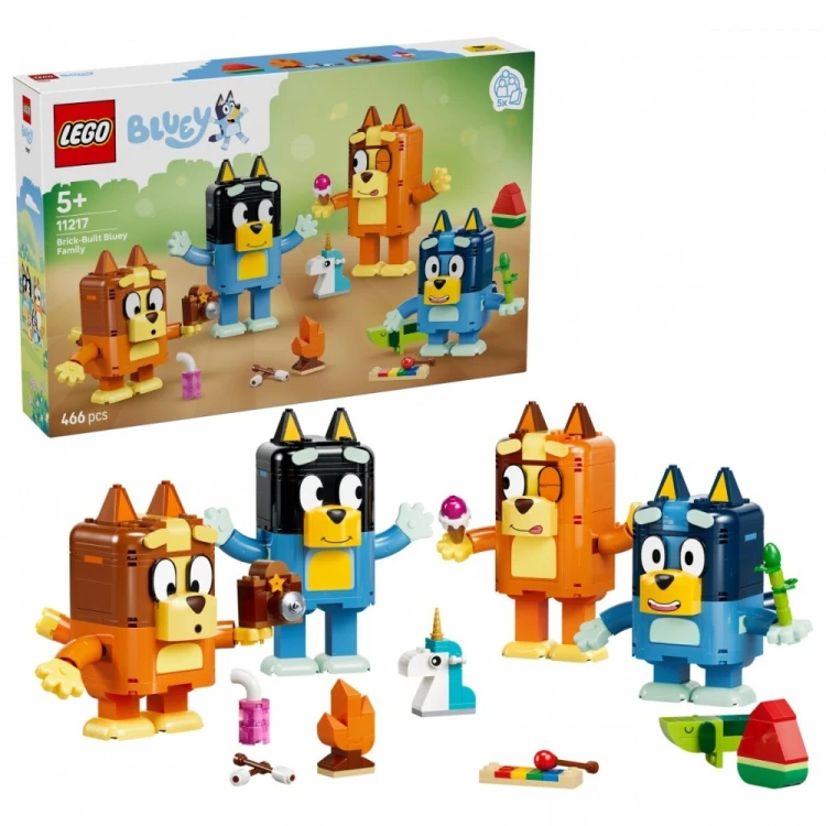 LEGO Klocki Bluey 11217 Rodzina Blue z klocków