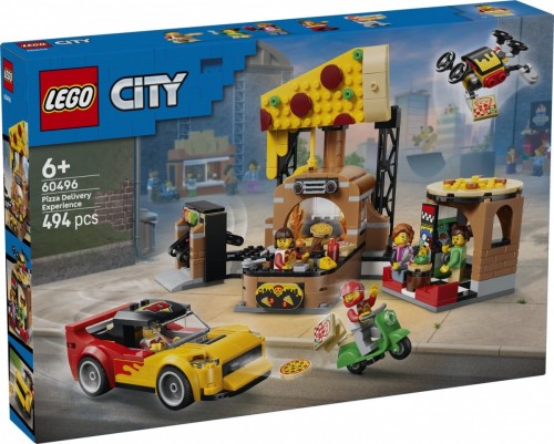 LEGO Klocki City 60496 Dostawa pizzy z pojazdami