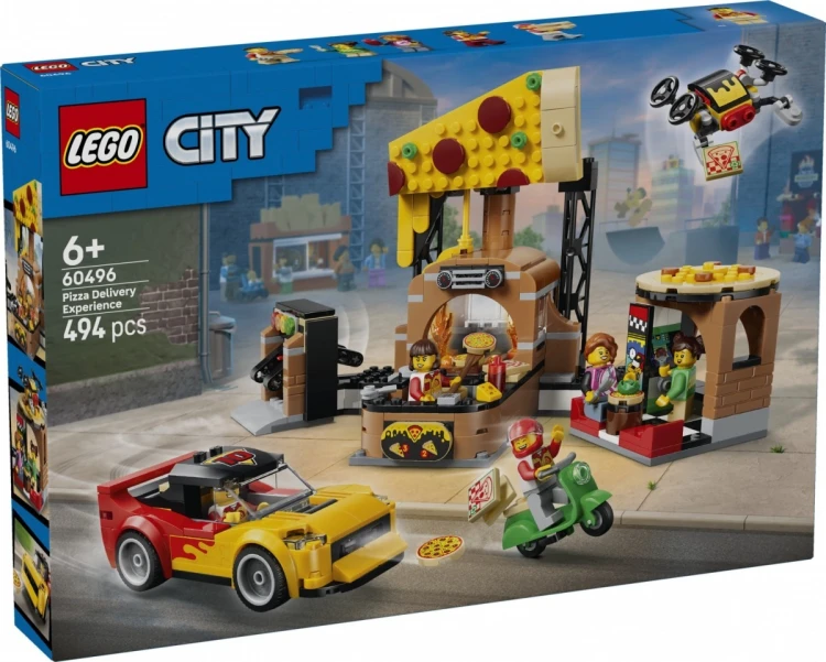 LEGO Klocki City 60496 Dostawa pizzy z pojazdami