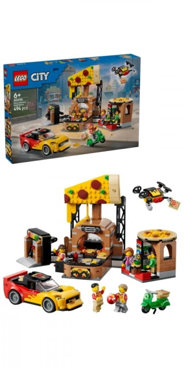 LEGO Klocki City 60496 Dostawa pizzy z pojazdami