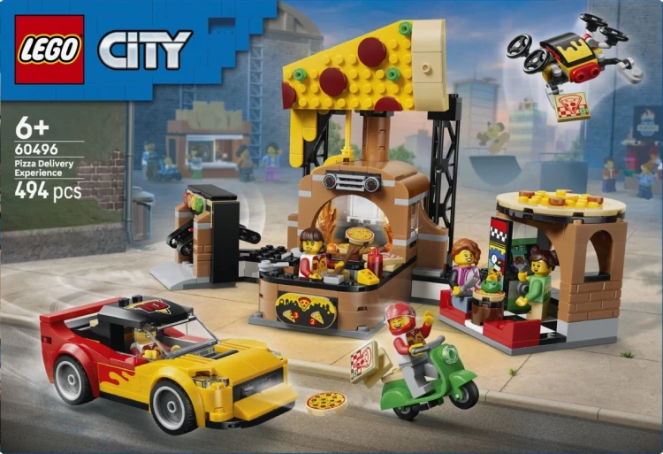 LEGO Klocki City 60496 Dostawa pizzy z pojazdami