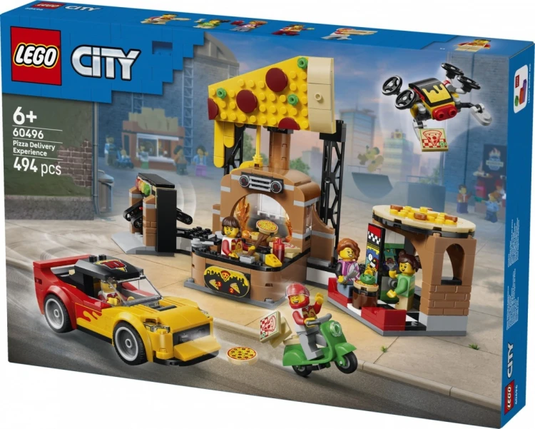 LEGO Klocki City 60496 Dostawa pizzy z pojazdami