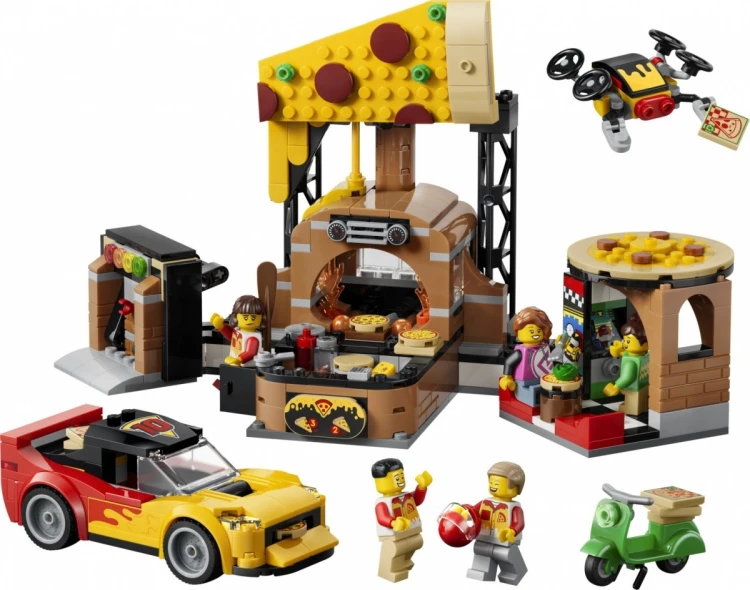 LEGO Klocki City 60496 Dostawa pizzy z pojazdami