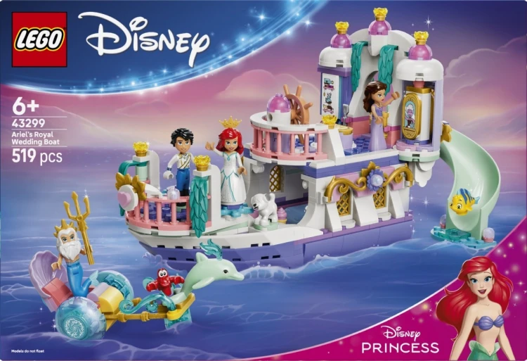 LEGO Klocki Disney 43299 Królewska łódź weselna Arielki