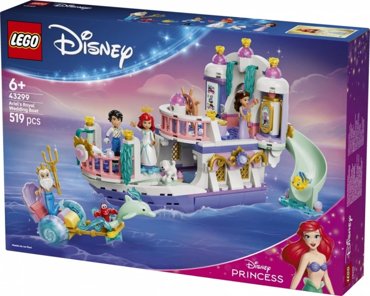 LEGO Klocki Disney 43299 Królewska łódź weselna Arielki