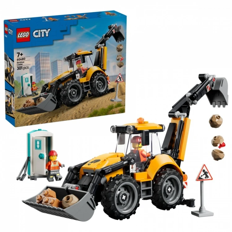 LEGO Klocki City 60480 Żółta koparko-ładowarka