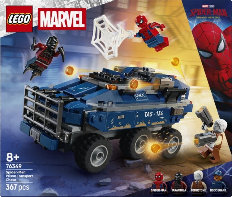 LEGO Klocki Marvel Super Heroes 76349 Pościg Spider-Mana za więźniarką