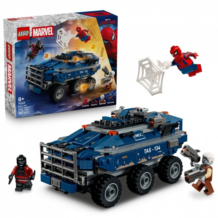 LEGO Klocki Marvel Super Heroes 76349 Pościg Spider-Mana za więźniarką