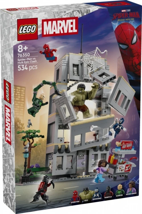 LEGO Klocki Marvel Super Heroes 76350 Epickie starcie: Spider-Man kontra Hulk