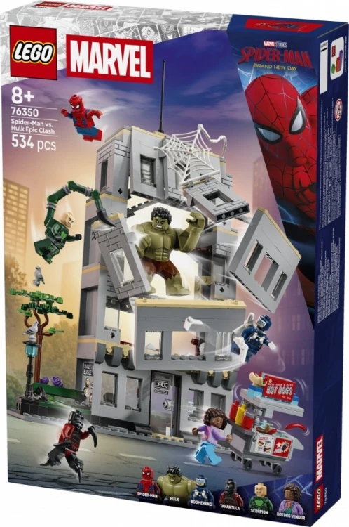 LEGO Klocki Marvel Super Heroes 76350 Epickie starcie: Spider-Man kontra Hulk