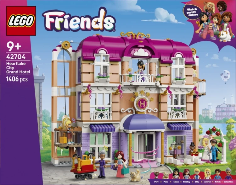LEGO Klocki Friends 42704 Grand Hotel w mieście Heartlake