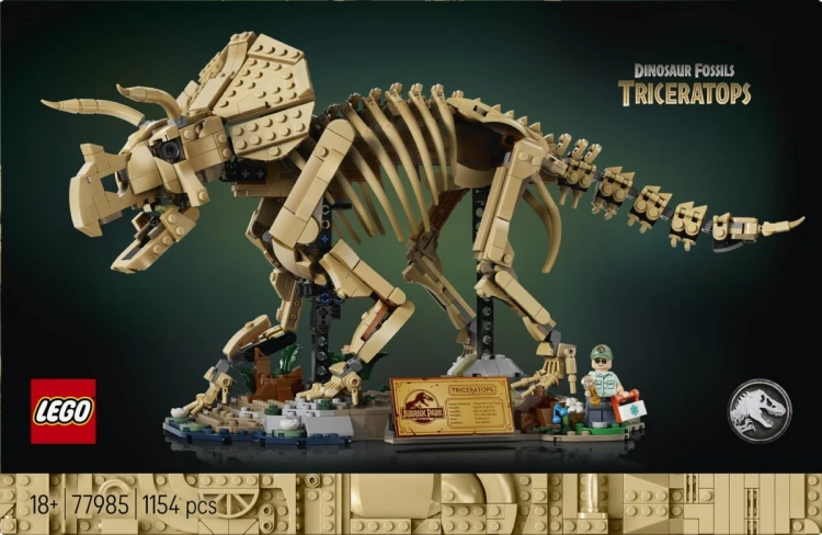 LEGO Klocki Jurassic World 77985 Szkielety dinozaurów: Triceratops