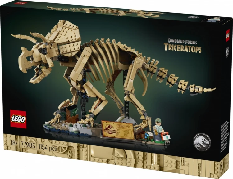 LEGO Klocki Jurassic World 77985 Szkielety dinozaurów: Triceratops