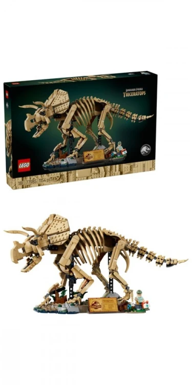 LEGO Klocki Jurassic World 77985 Szkielety dinozaurów: Triceratops