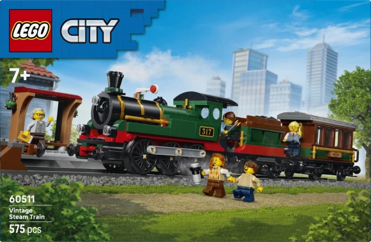 LEGO Klocki City 60511 Retro pociąg z lokomotywą parową