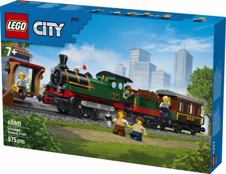 LEGO Klocki City 60511 Retro pociąg z lokomotywą parową