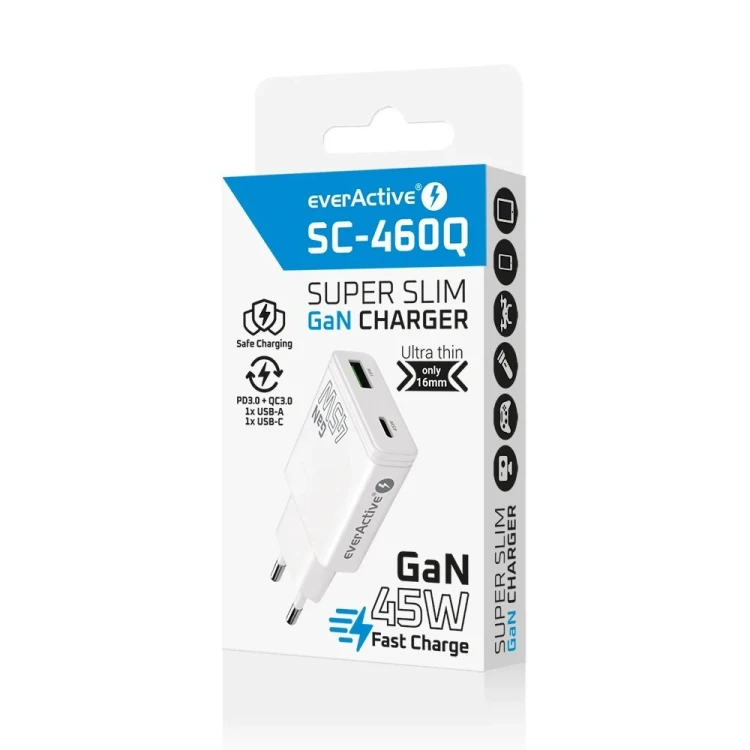 everActive Ładowarka sieciowa GaN QC3.0 45W SC-460Q