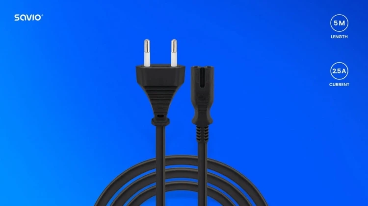 Savio Kabel zasilający 2pin, 5m,  CL-185