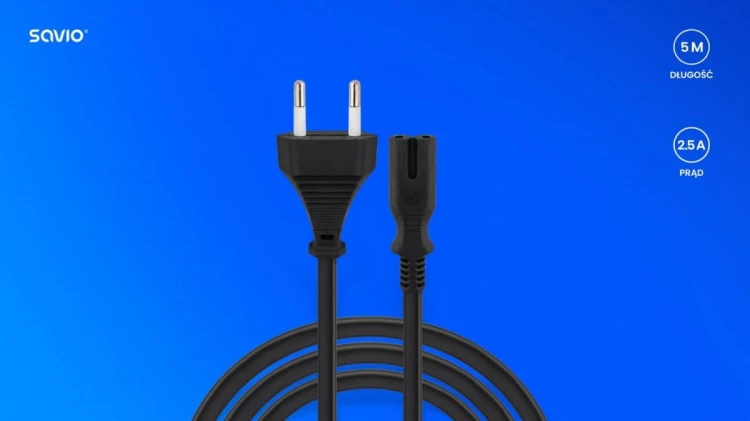 Savio Kabel zasilający 2pin, 5m,  CL-185