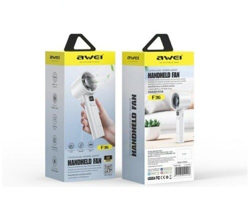 AWEI Mini wiatrak wentylator reczny F36 2200mAh biały