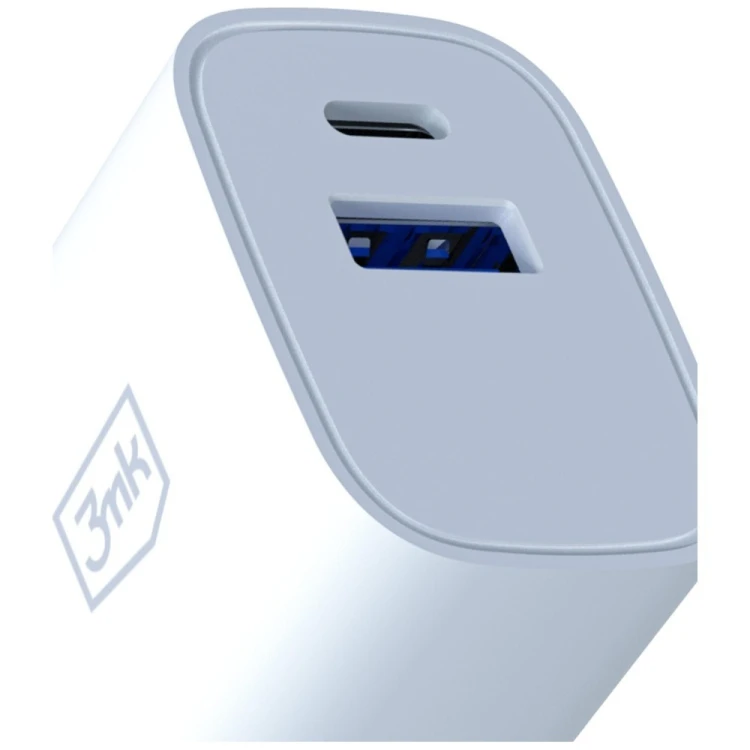3MK Ładowarka sieciowa 25W USB-A USB-C PD QC4+ FlowPower biała