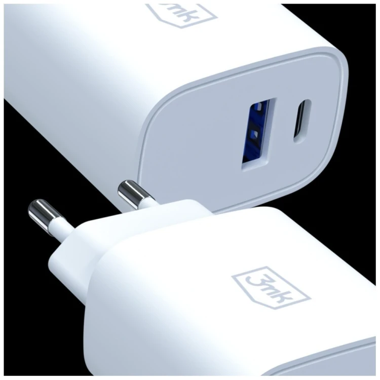 3MK Ładowarka sieciowa 30W USB-A USB-C PD3.0 QC4+ FlowPower biała