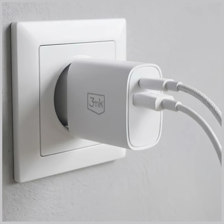 3MK Ładowarka sieciowa 30W USB-A USB-C PD3.0 QC4+ FlowPower biała