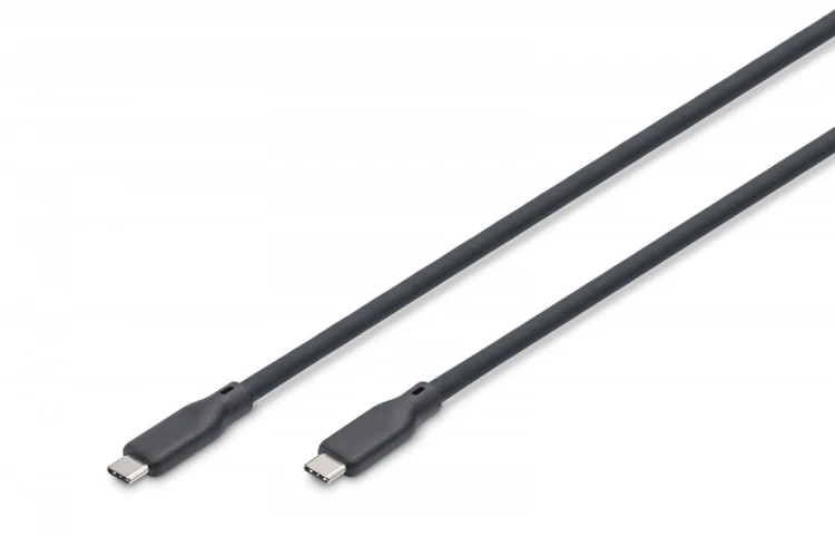 Digitus Kabel połączeniowy silikonowy USB-C-USB-C | USB 4 ver.2.0 80Gbps | 8K@60Hz | PD 3.1 240W| 0,5m | czarny