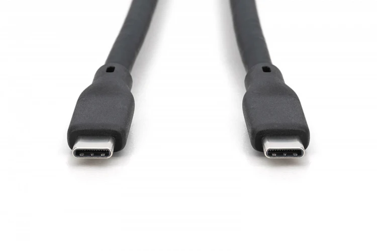 Digitus Kabel połączeniowy silikonowy USB-C-USB-C | USB 4 ver.2.0 80Gbps | 8K@60Hz | PD 3.1 240W| 1,0m | czarny