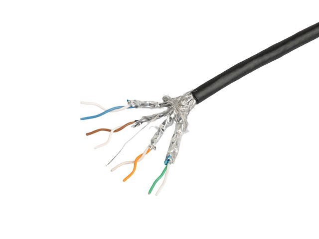 Lanberg Kabel LAN SFTP kat.6a 305m drut outdoor CU FLUKE PASSED czarny