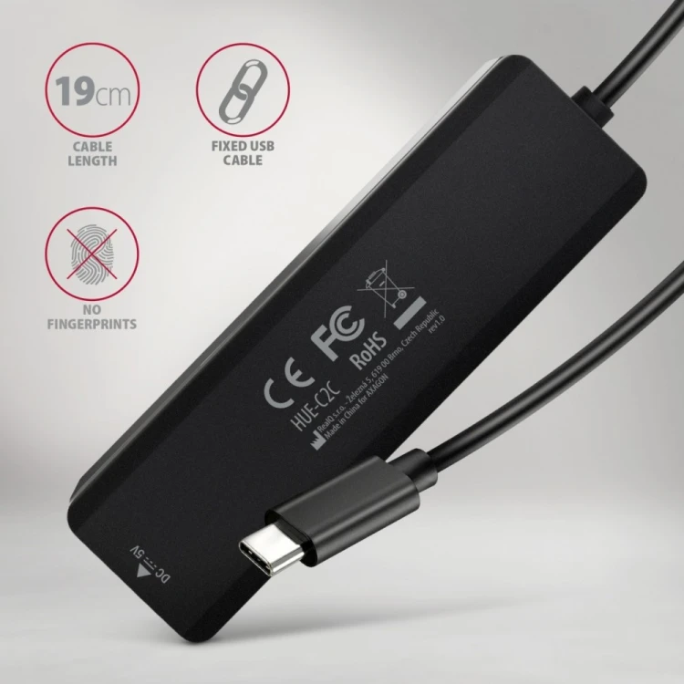 AXAGON HUB 4-portowy 5gbps 2x USB-A 2x USB-C , USB-C power IN 19cm kabel HUE-C2C