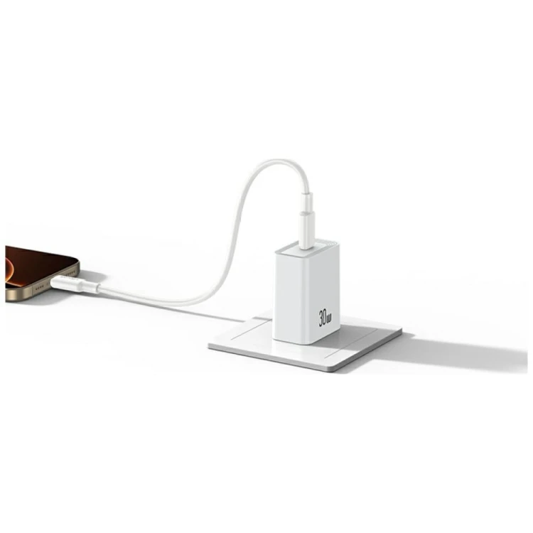 USAMS Ładowarka sieciowa T69 30W USB-C biały