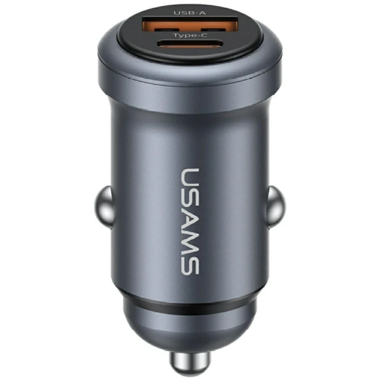 USAMS Ładowarka samochodowa 30W USB-A/USB-C CC322