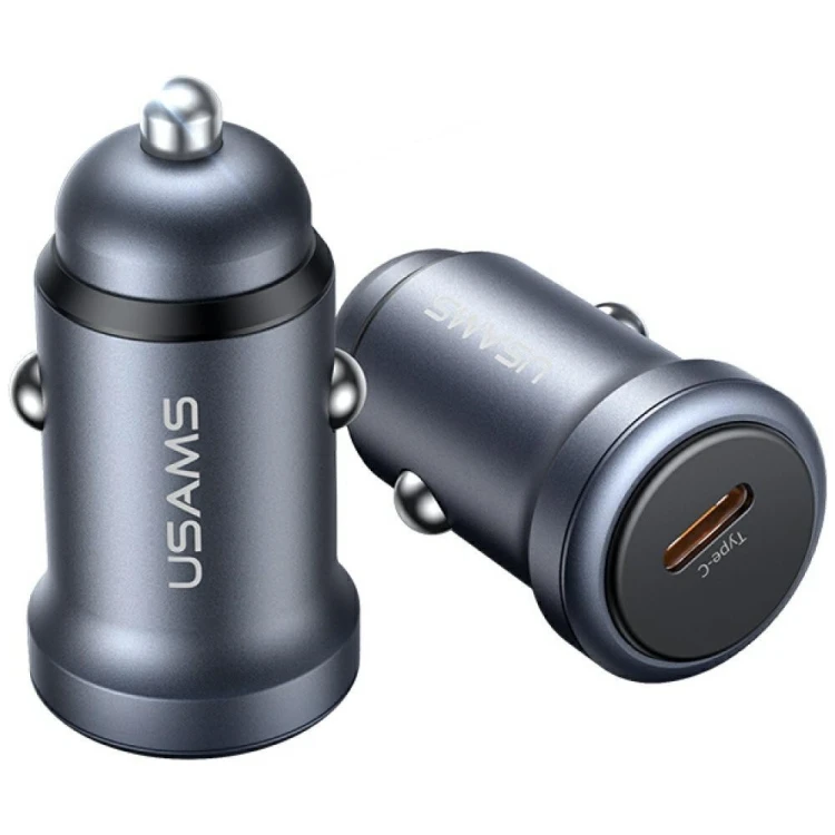 USAMS Ładowarka samochodowa 30W PD Aluminium CC321