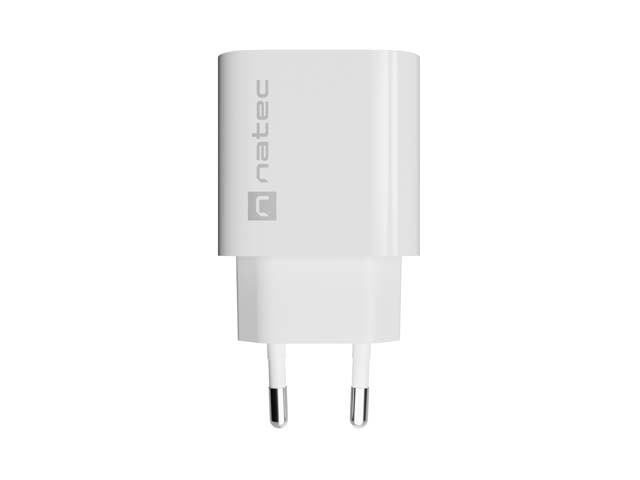 Natec Ładowarka sieciowa Ribera 1xUSB-A 1xUSB-C 20W biała